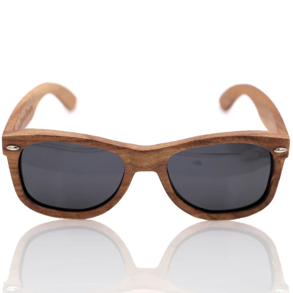 BOHO-Wood Look Lucite Plastic Modern Minimalist Tinted Sunglasses